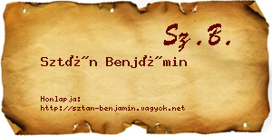 Sztán Benjámin névjegykártya